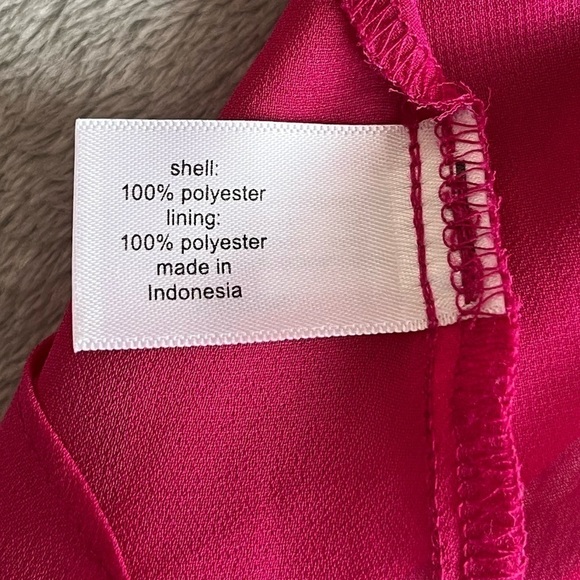 Lane BRYANT Hot Pink Ruffled Chiffon Fashion Blouse size 26/28 - Picture 8 of 9